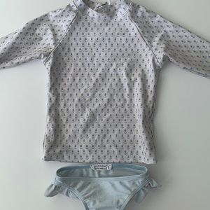 Minnow Tulip Swimsuit - two piece rash guard and bottoms